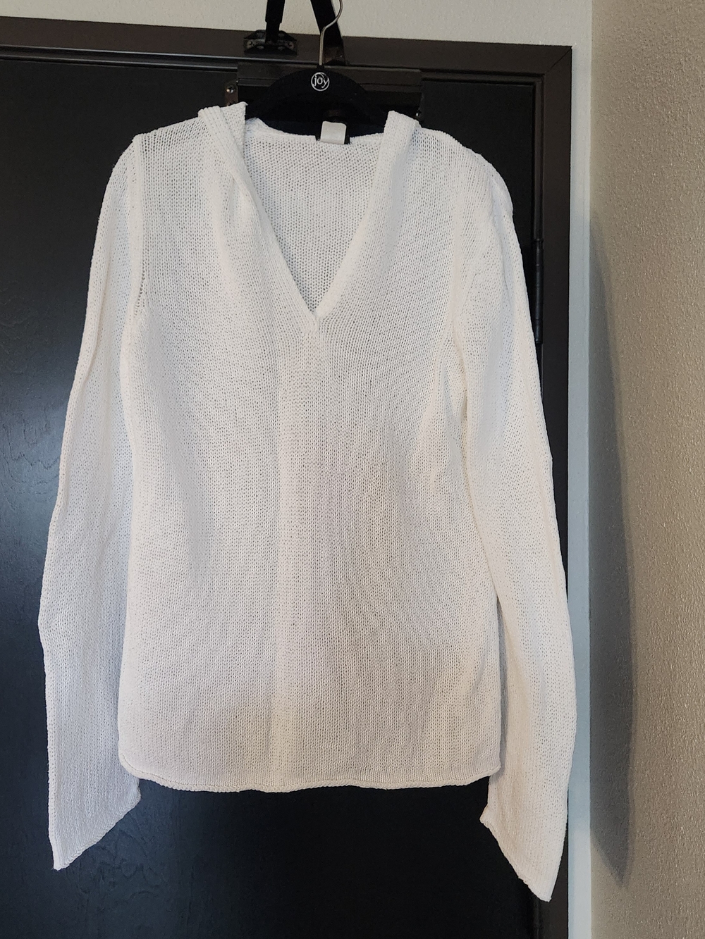 J. Crew White V-Neck Knit Sweater